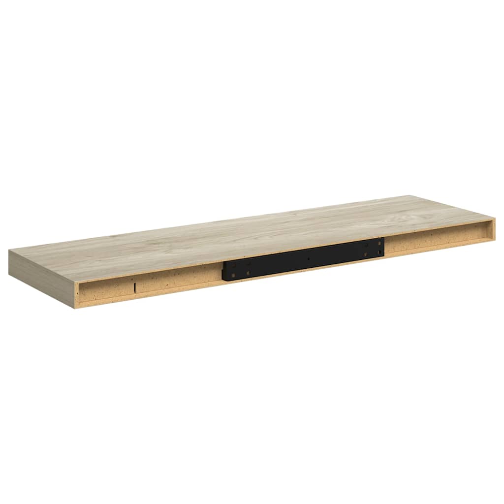 vidaXL Ράφια Τοίχου 2 τεμ. Χρώμα Δρυός 80x23,5x3,8 εκ. MDF