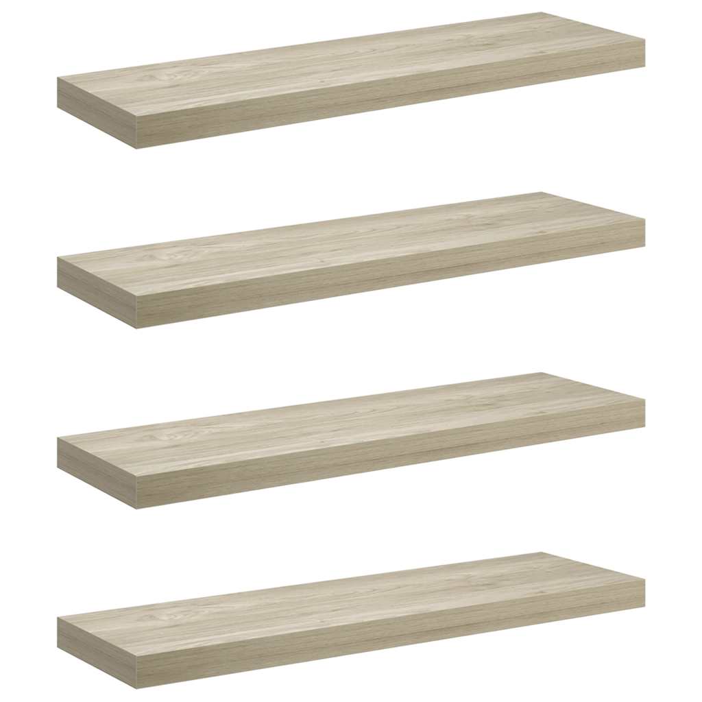 vidaXL Ράφια Τοίχου 4 τεμ. Χρώμα Δρυός 80 x 23,5 x 3,8 εκ. MDF