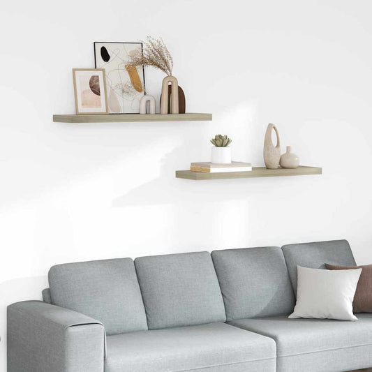 vidaXL Ράφια Τοίχου 2 τεμ. Χρώμα Δρυός 90x23,5x3,8 εκ. MDF