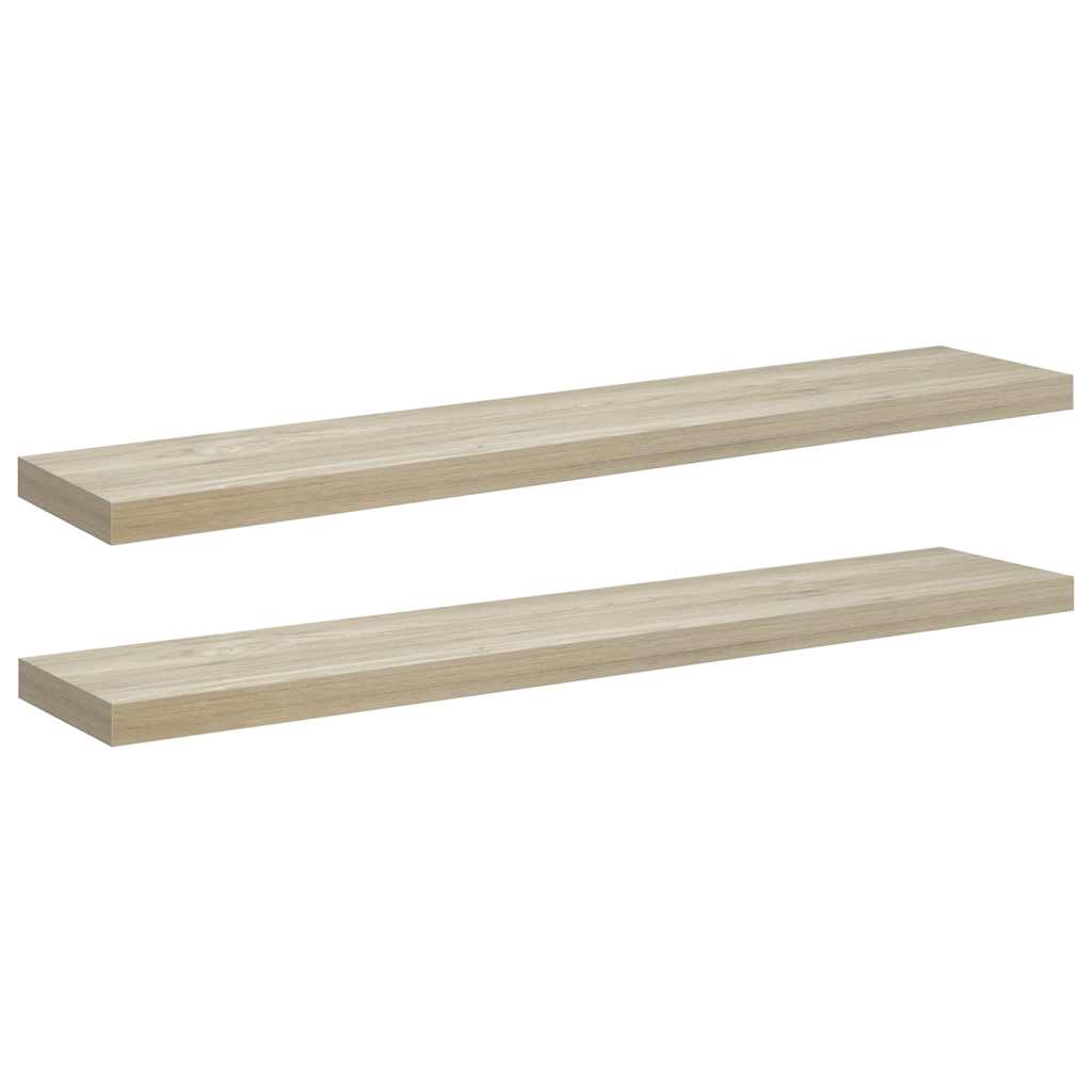 vidaXL Ράφια Τοίχου 2 τεμ. Χρώμα Δρυός 120 x 23,5 x 3,8 εκ. MDF