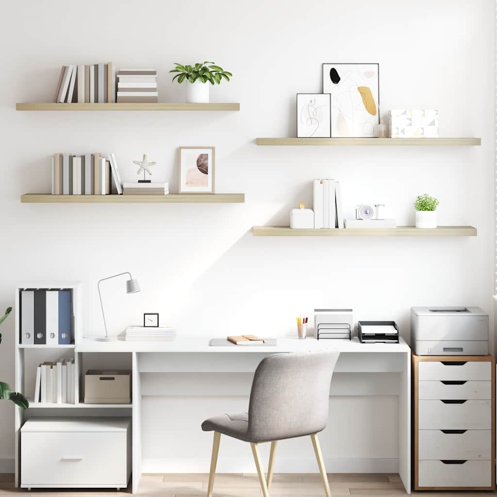 vidaXL Ράφια Τοίχου 4 τεμ. Χρώμα Δρυός 120 x 23,5 x 3,8 εκ. MDF
