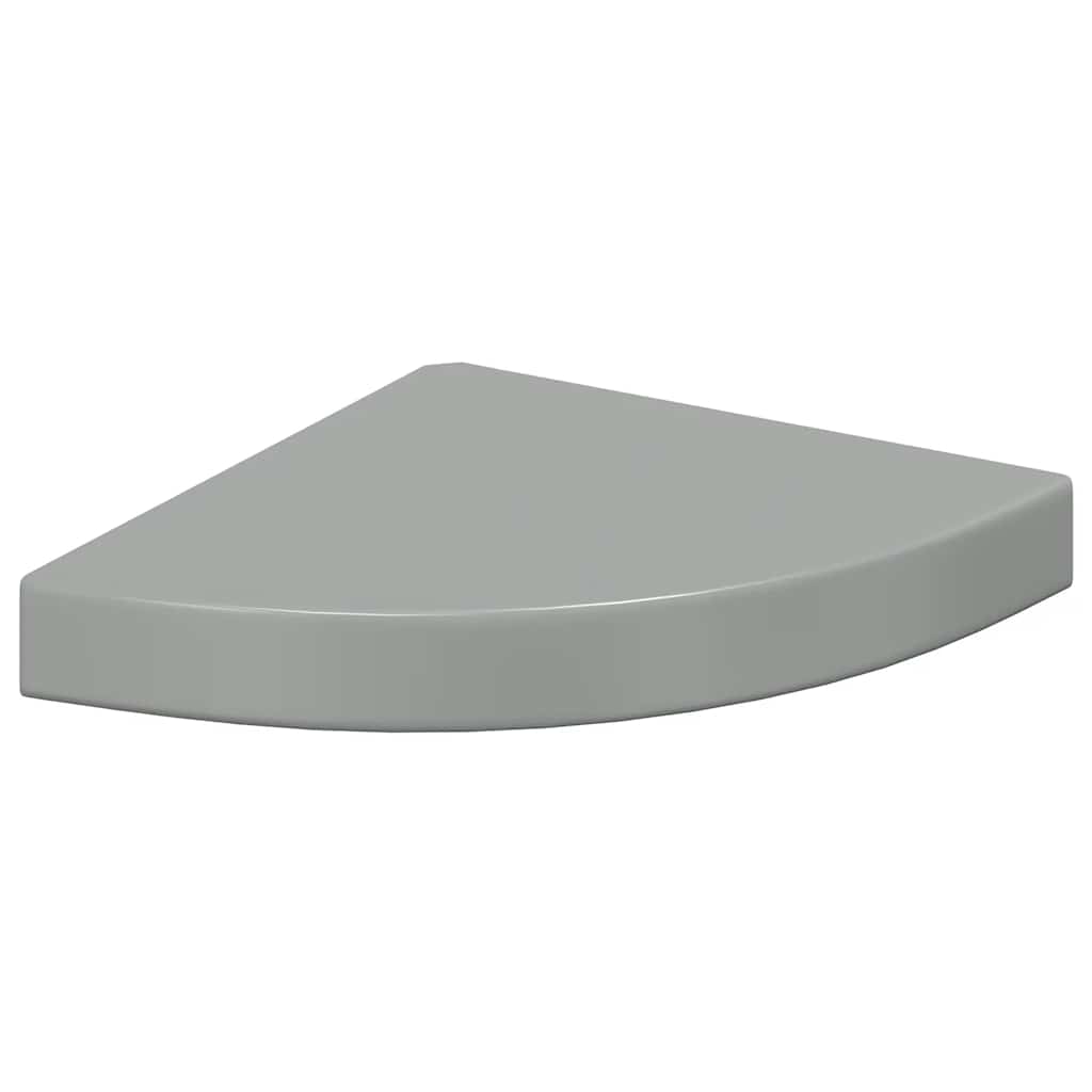 vidaXL Ράφι Τοίχου Γωνιακό Γυαλιστερό Γκρι 25 x 25 x 3,8 εκ. από MDF
