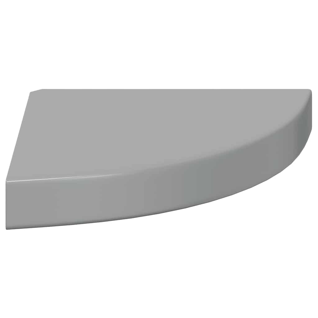 vidaXL Ράφι Τοίχου Γωνιακό Γυαλιστερό Γκρι 25 x 25 x 3,8 εκ. από MDF
