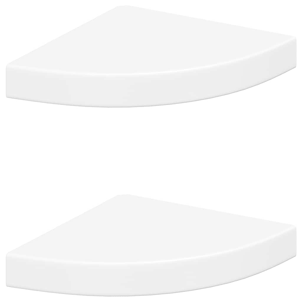 vidaXL Ράφια Τοίχου Γωνιακά 2 τεμ. Άσπρα 25x25x3,8 εκ. MDF