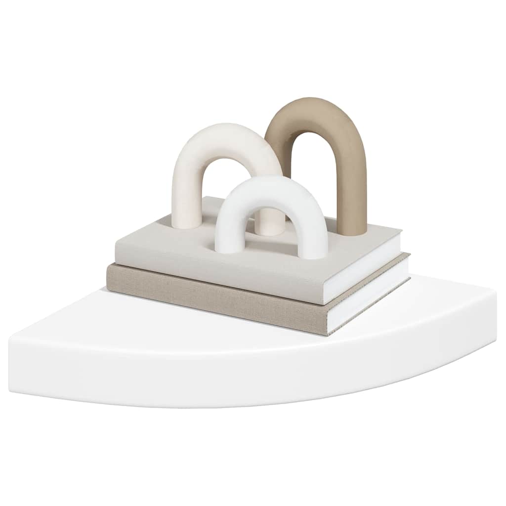 vidaXL Ράφια Τοίχου Γωνιακά 2 τεμ. Άσπρα 25x25x3,8 εκ. MDF