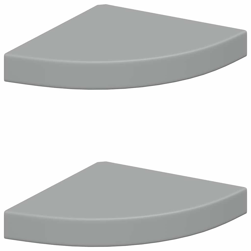 vidaXL Ράφια Τοίχου Γωνιακά 2 τεμ. Γκρι 25x25x3,8 εκ. MDF