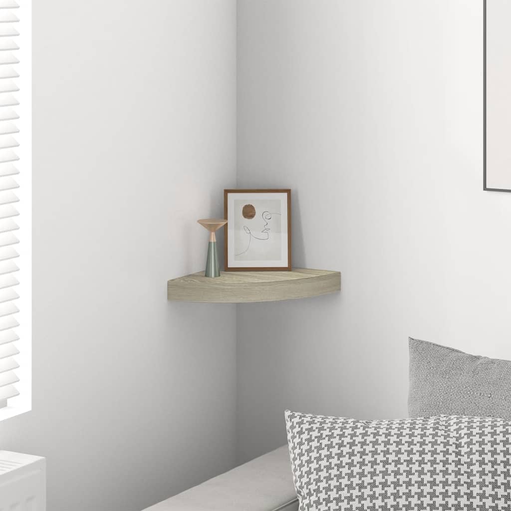 vidaXL Ράφι Τοίχου Γωνιακό Χρώμα Δρυός 25 x 25 x 3,8 εκ. από MDF
