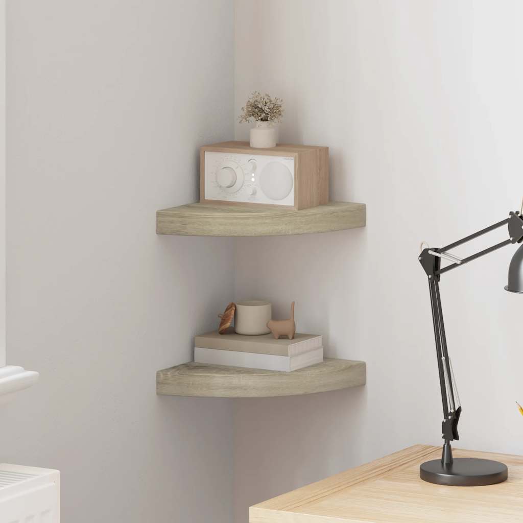 vidaXL Ράφια Τοίχου 2 τεμ. Χρώμα Δρυός 25x25x3,8 εκ. από MDF