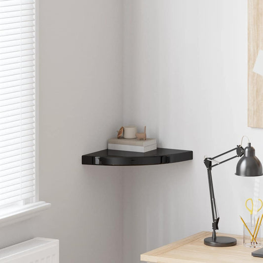 vidaXL Ράφι Τοίχου Γωνιακό Γυαλιστερό Μαύρο 35x35x3,8 εκ. από MDF