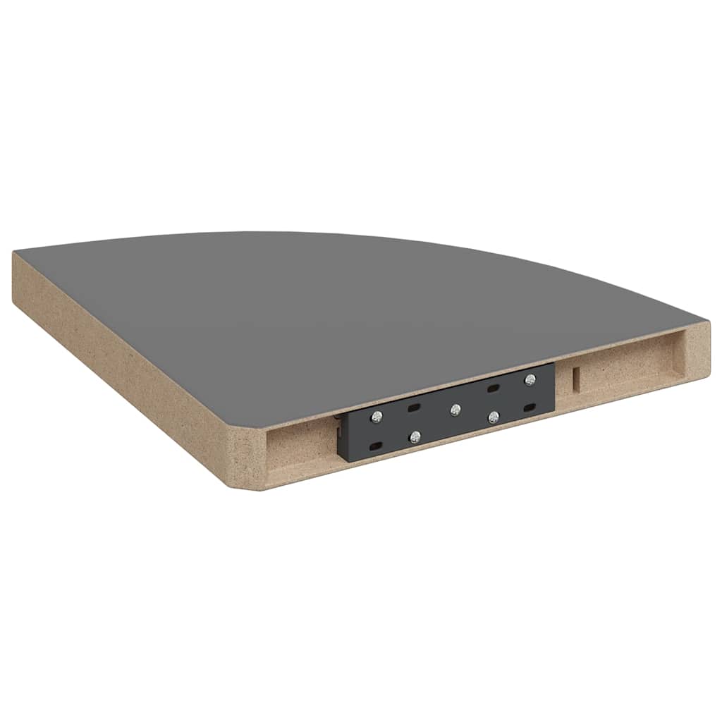vidaXL Ράφια Τοίχου Γωνιακά 4 Τεμ. Γυαλιστερό Γκρι 35x35x3,8 εκ. MDF