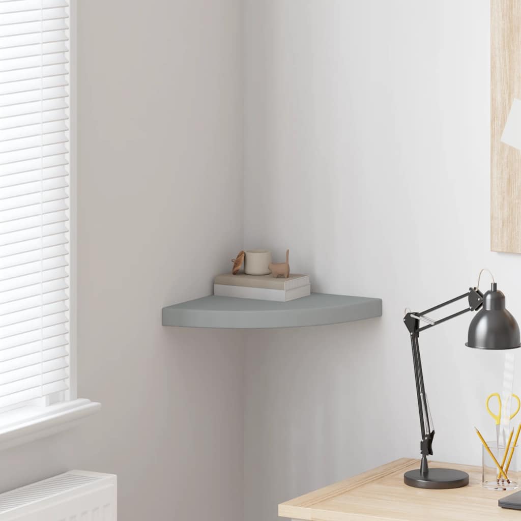 vidaXL Ράφι Τοίχου Γωνιακό Γκρι 35x35x3,8 εκ. από MDF