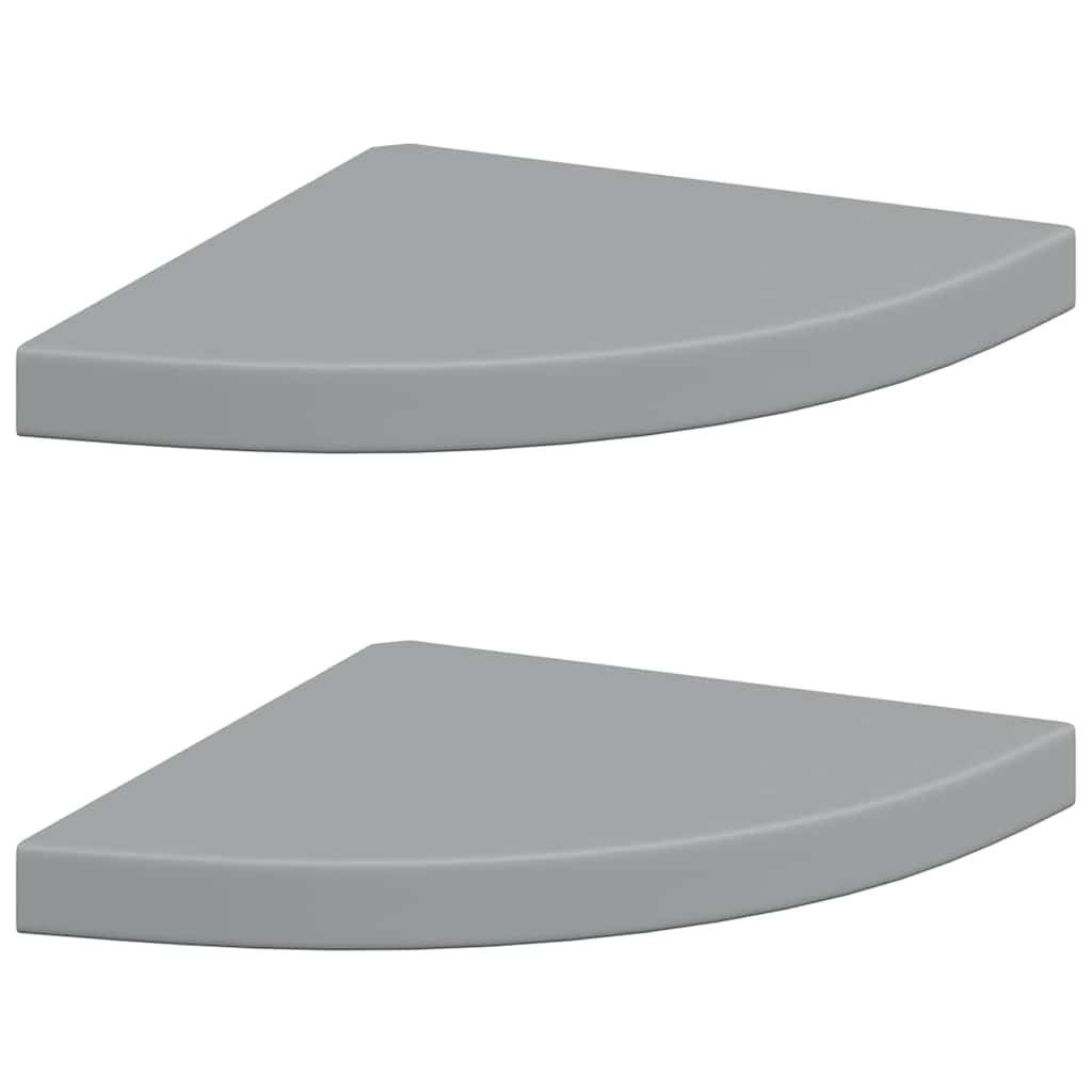 vidaXL Ράφια Τοίχου Γωνιακά 2 τεμ. Γκρι 35x35x3,8 εκ. MDF