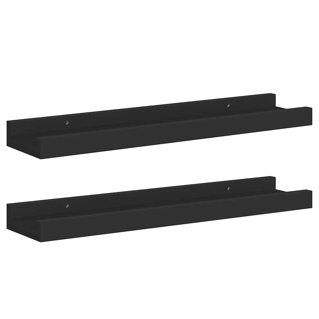 vidaXL Ράφια για Κορνίζες 2 τεμ. Μαύρα 40 x 9 x 3 εκ. από MDF