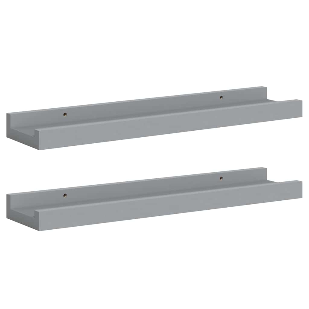vidaXL Ράφια για Κορνίζες 2 τεμ. Γκρι 40 x 9 x 3 εκ. από MDF