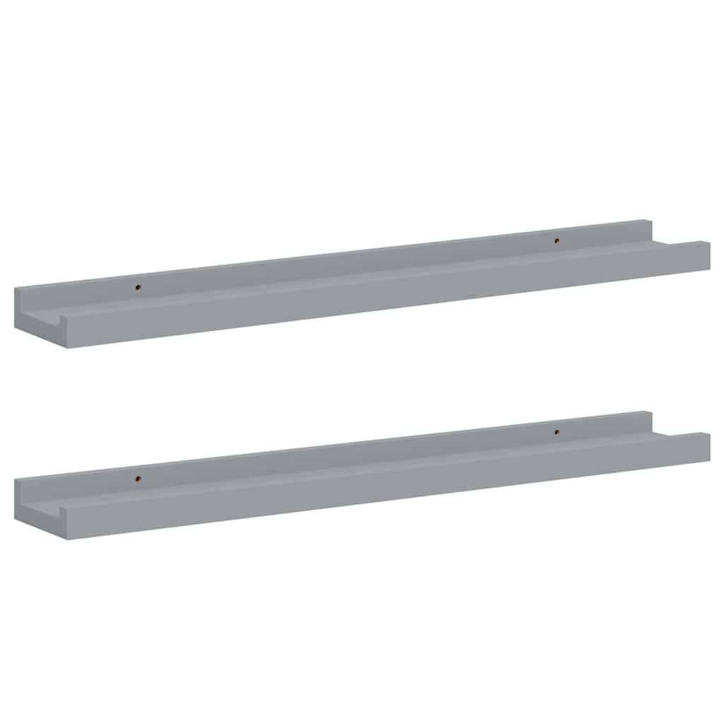 vidaXL Ράφια για Κορνίζες 2 τεμ. Γκρι 60 x 9 x 3 εκ. από MDF