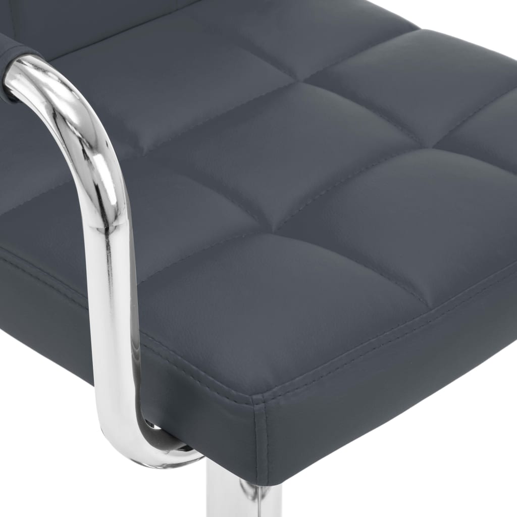 vidaXL Σκαμπό Μπαρ 2 τεμ. Γκρι από Συνθετικό Δέρμα