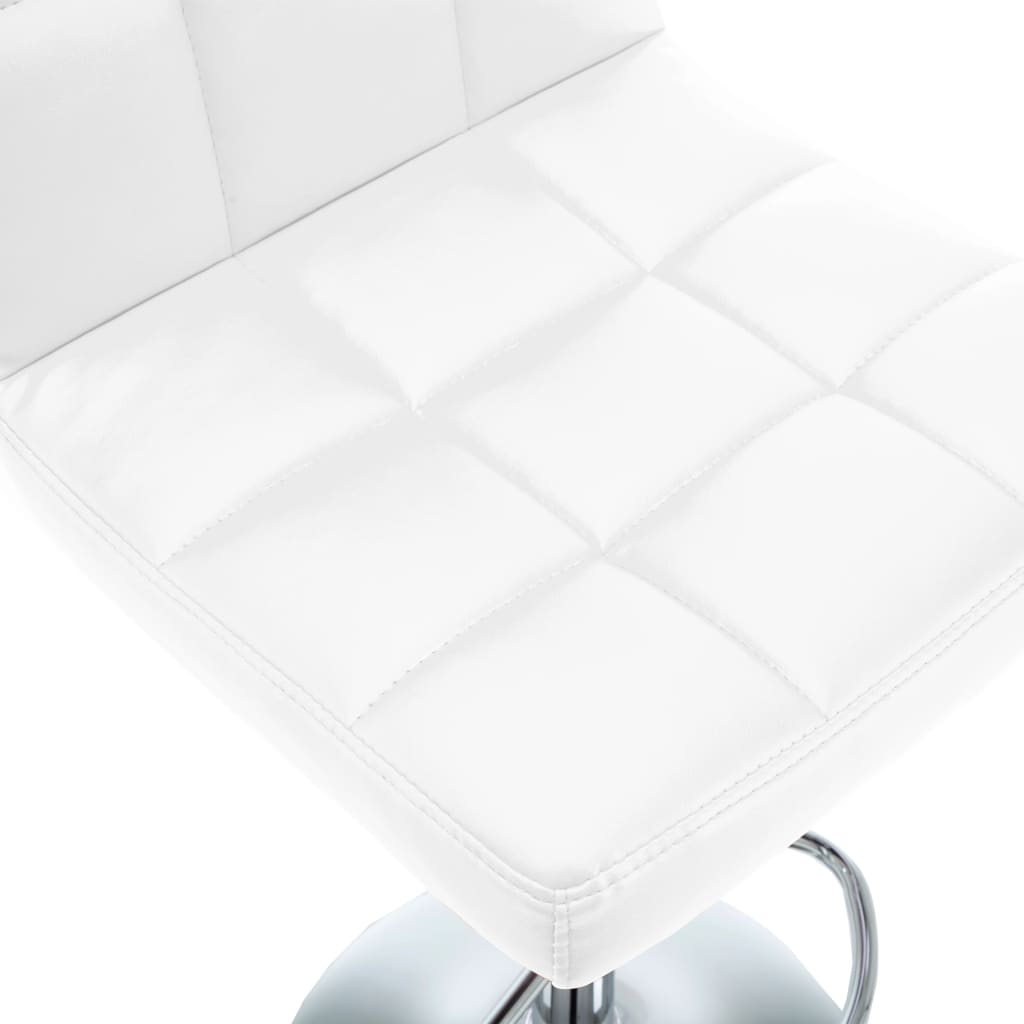 vidaXL Σκαμπό Μπαρ 2 τεμ. Λευκά από Συνθετικό Δέρμα