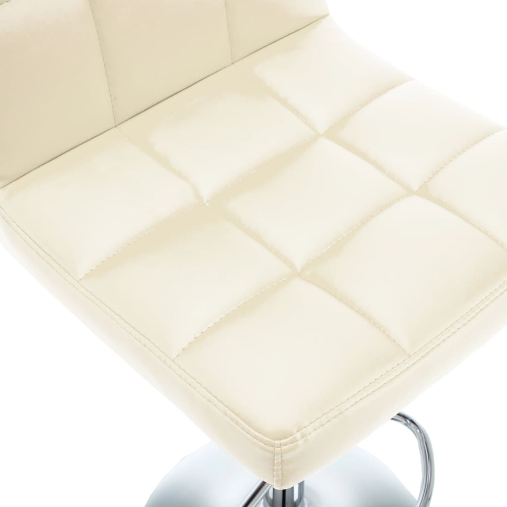 vidaXL Σκαμπό Μπαρ 2 τεμ. Κρεμ από Συνθετικό Δέρμα