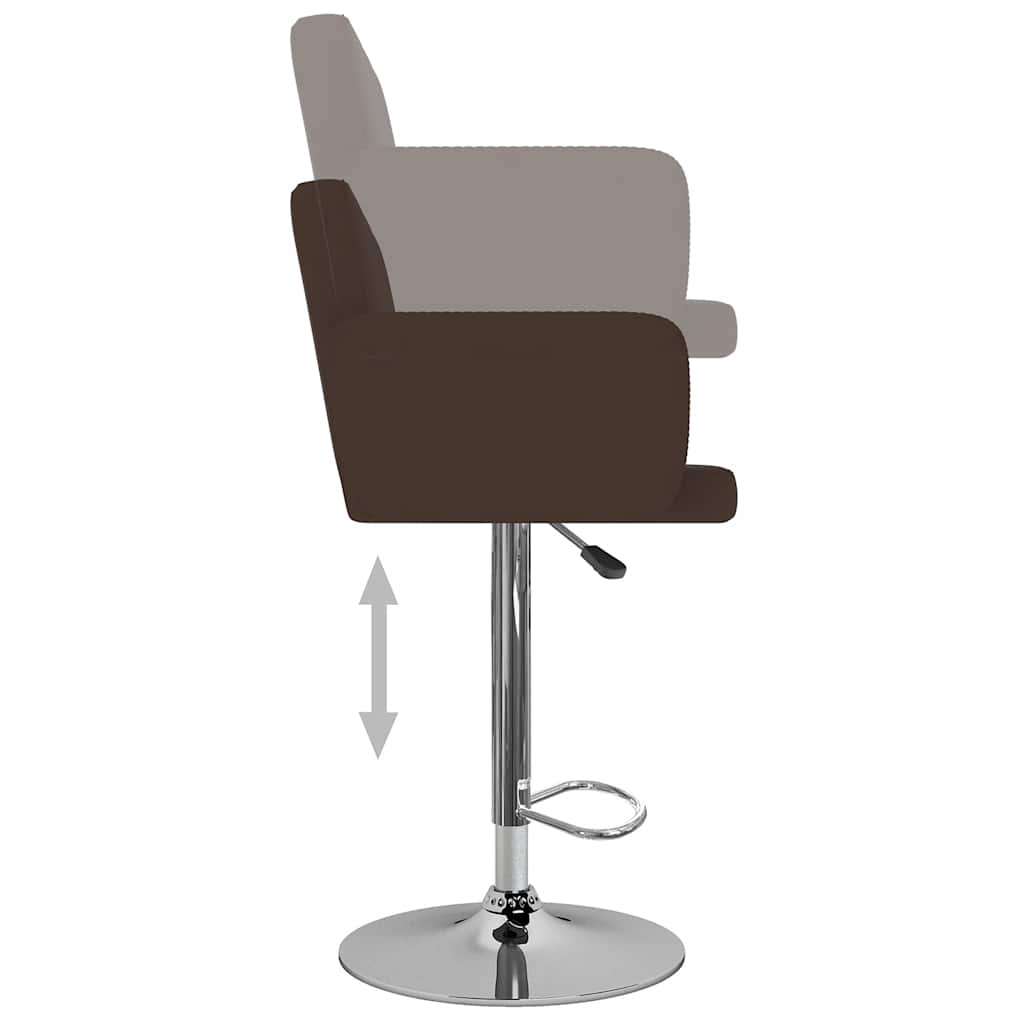 vidaXL Σκαμπό Μπαρ 2 τεμ. Καφέ από Συνθετικό Δέρμα