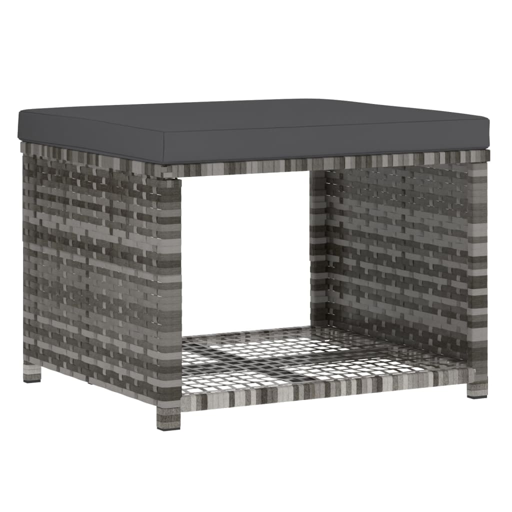 vidaXL Σετ Τραπεζαρίας Κήπου 4 τεμ. Γκρι Συνθετικό Ρατάν με Μαξιλάρια