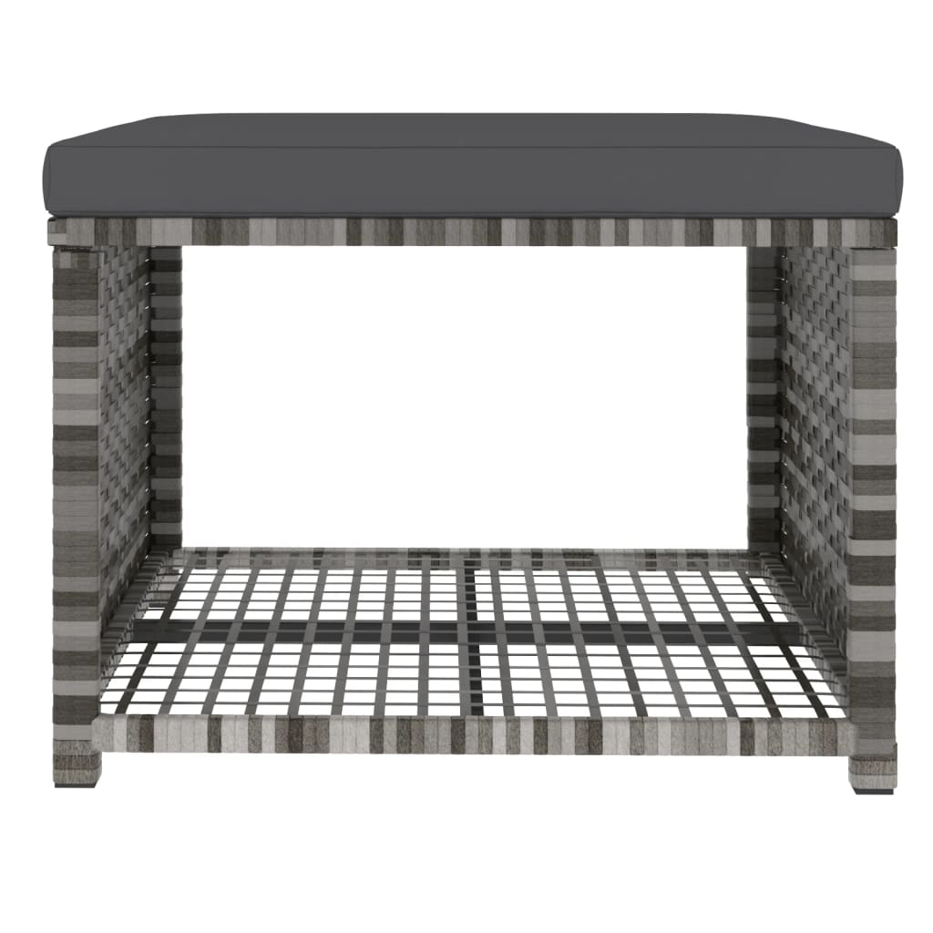 vidaXL Σετ Τραπεζαρίας Κήπου 4 τεμ. Γκρι Συνθετικό Ρατάν με Μαξιλάρια