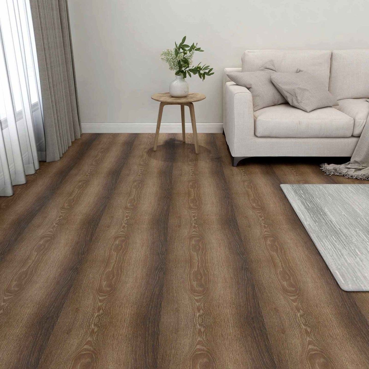 vidaXL Πλάκες Δαπέδου 5,11 τ.μ. 55 pcs PVC Παλαιωμένο ξύλο