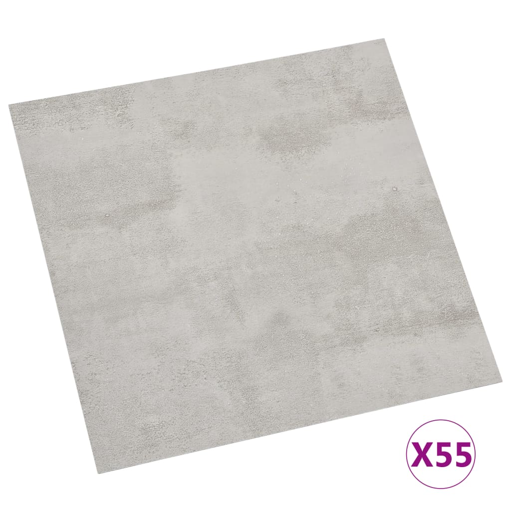 vidaXL Δάπεδο Αυτοκόλλητο Ανοιχτό Γκρι 55 τεμ. 5,11 μ² από PVC