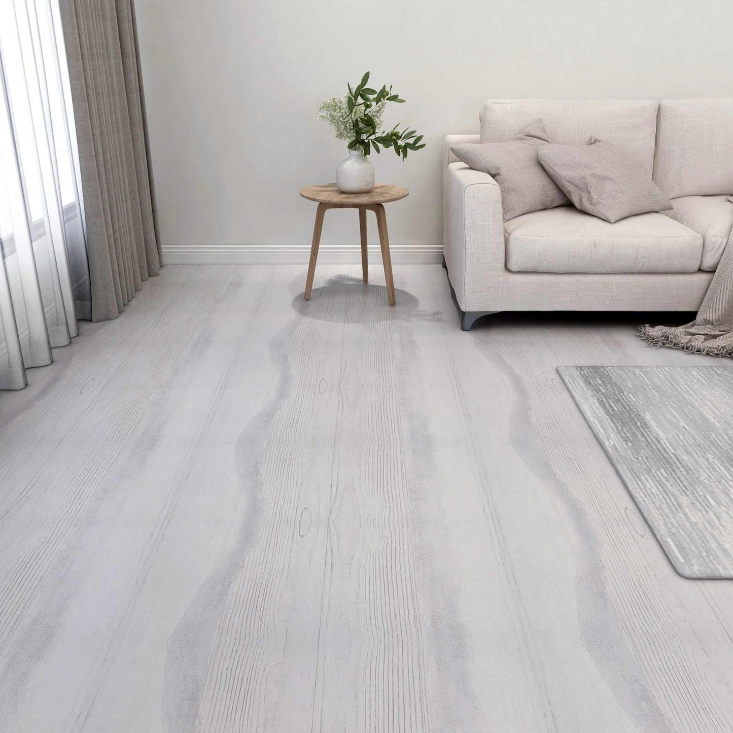 vidaXL Πλάκες Δαπέδου 5,11 τ.μ. 55 pcs PVC Λευκό και Ανοιχτό Γκρι