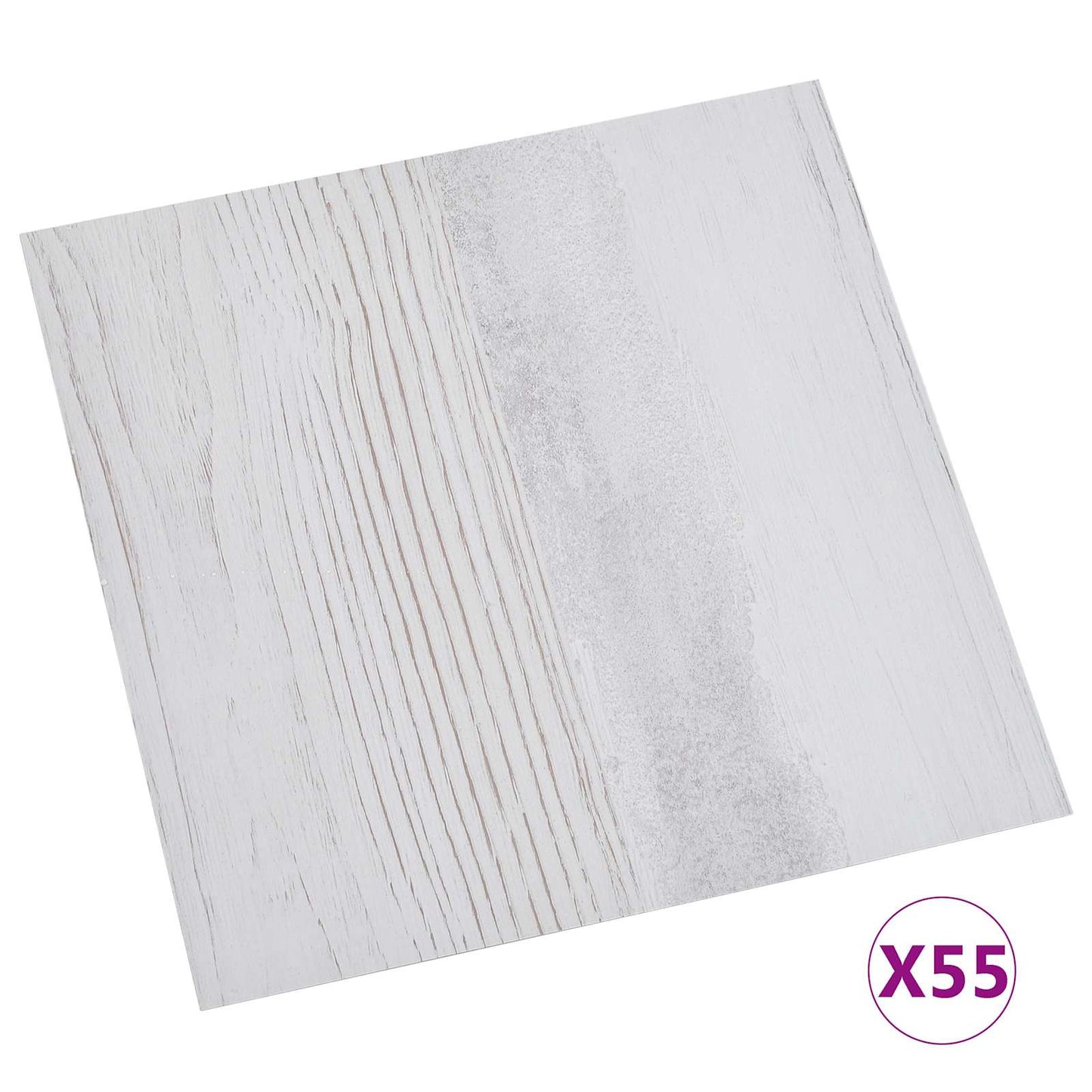 vidaXL Πλάκες Δαπέδου 5,11 τ.μ. 55 pcs PVC Λευκό και Ανοιχτό Γκρι