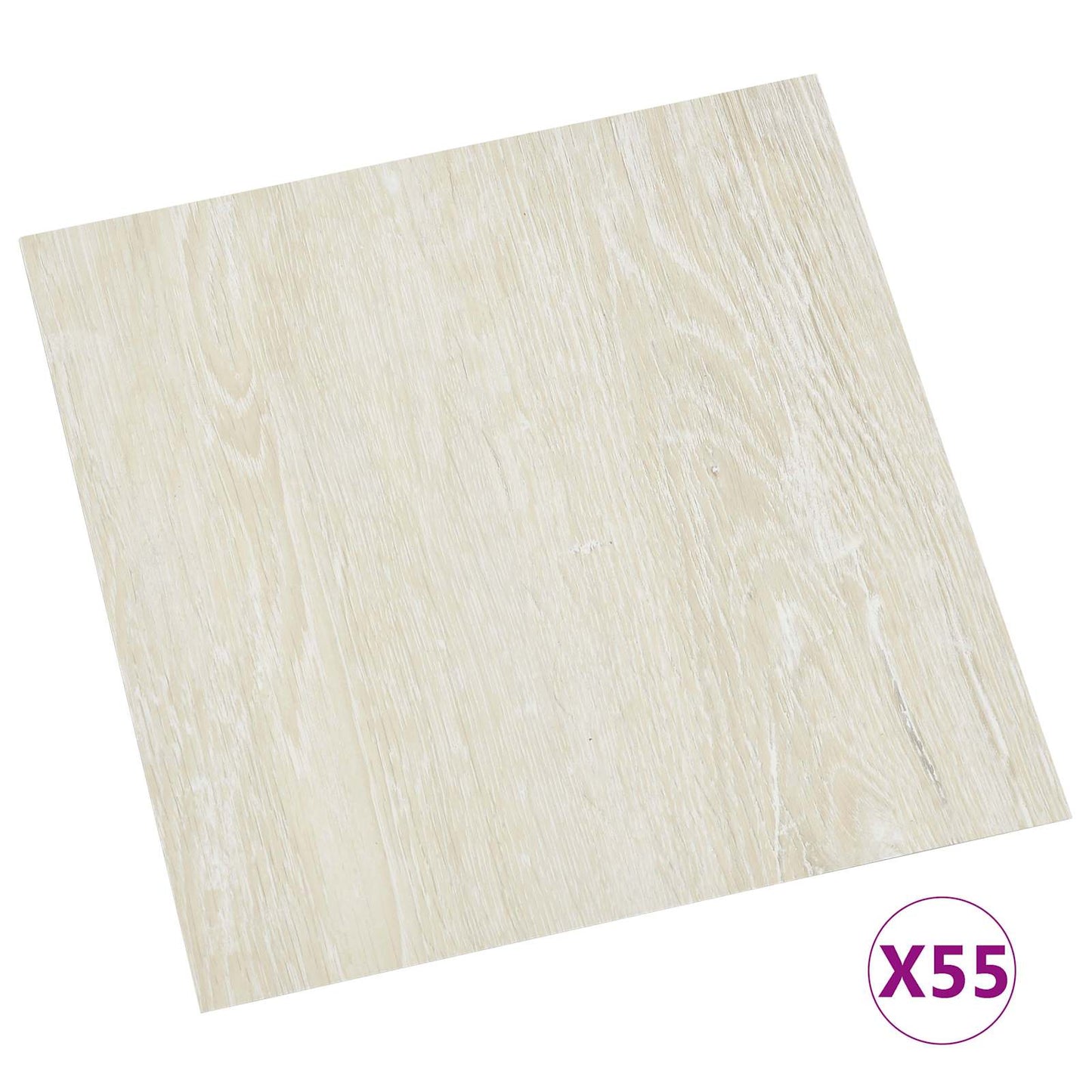 vidaXL Πλάκες Δαπέδου 5,11 τ.μ. 55 pcs PVC Λευκό κρεμ
