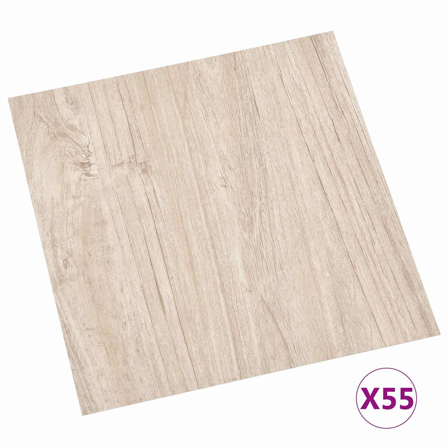 vidaXL Πλάκες Δαπέδου 5,11 τ.μ. 55 pcs PVC Λευκό και Ξύλινο Χρώμα