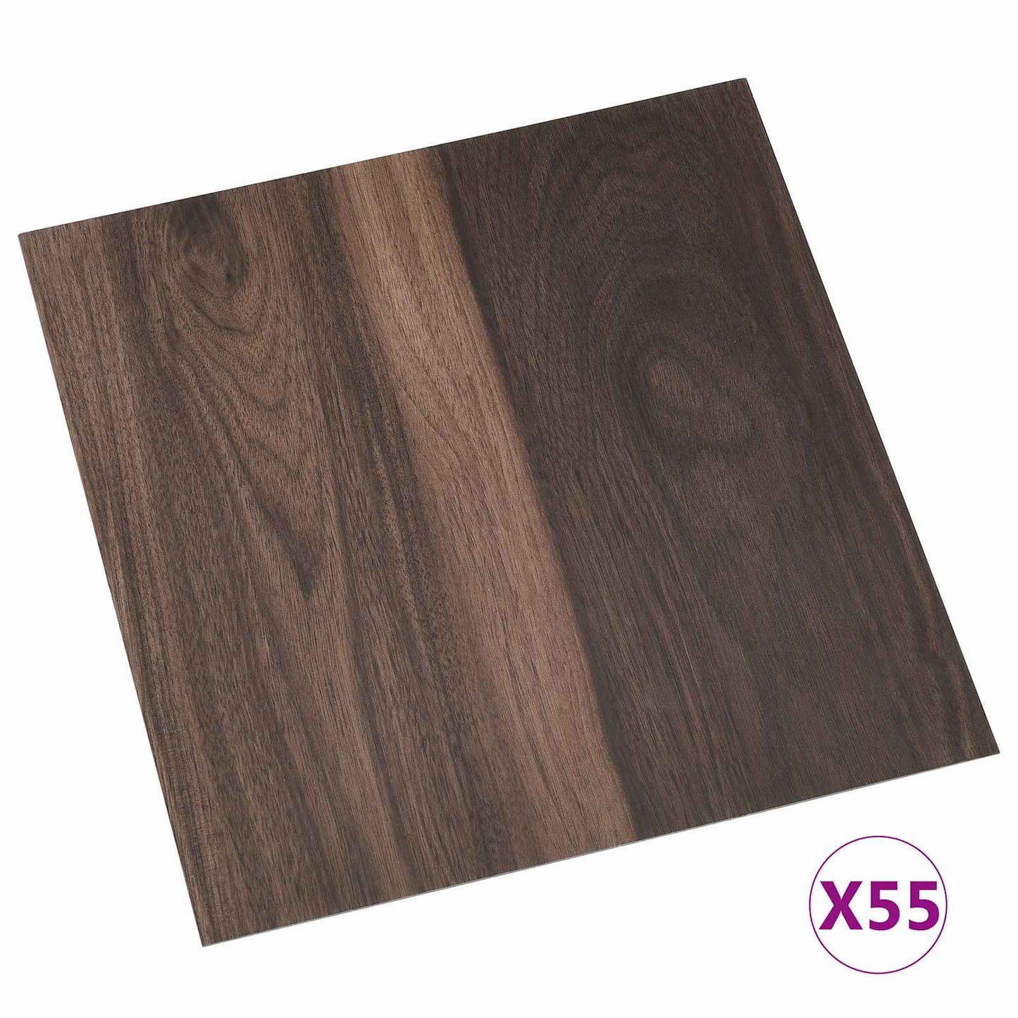 vidaXL Πλάκες Δαπέδου 55 pcs Σκούρο Καφέ 5,11 m² PVC