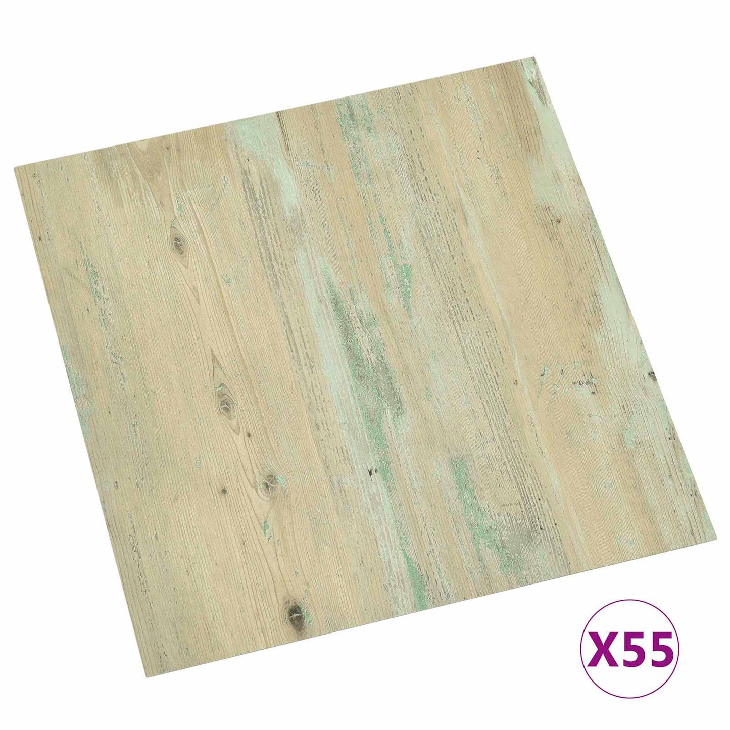 vidaXL Πλάκες Δαπέδου 5,11 τ.μ. 55 pcs PVC Λευκό και Ανοιχτό Καφέ