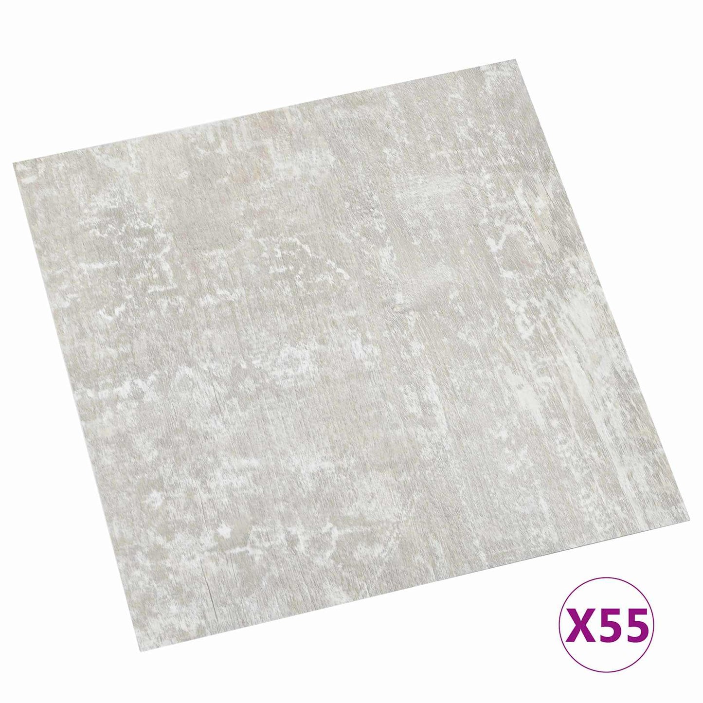 vidaXL Πλάκες Δαπέδου 5,11 τ.μ. 55 pcs PVC Λευκό και Ξύλο