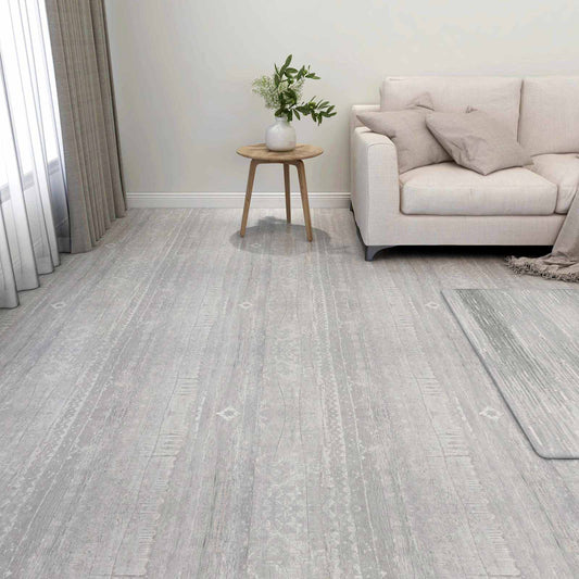 vidaXL Πλάκες Δαπέδου 5,11 τ.μ. 55 pcs PVC Ανοιχτό Γκρι και Λευκό