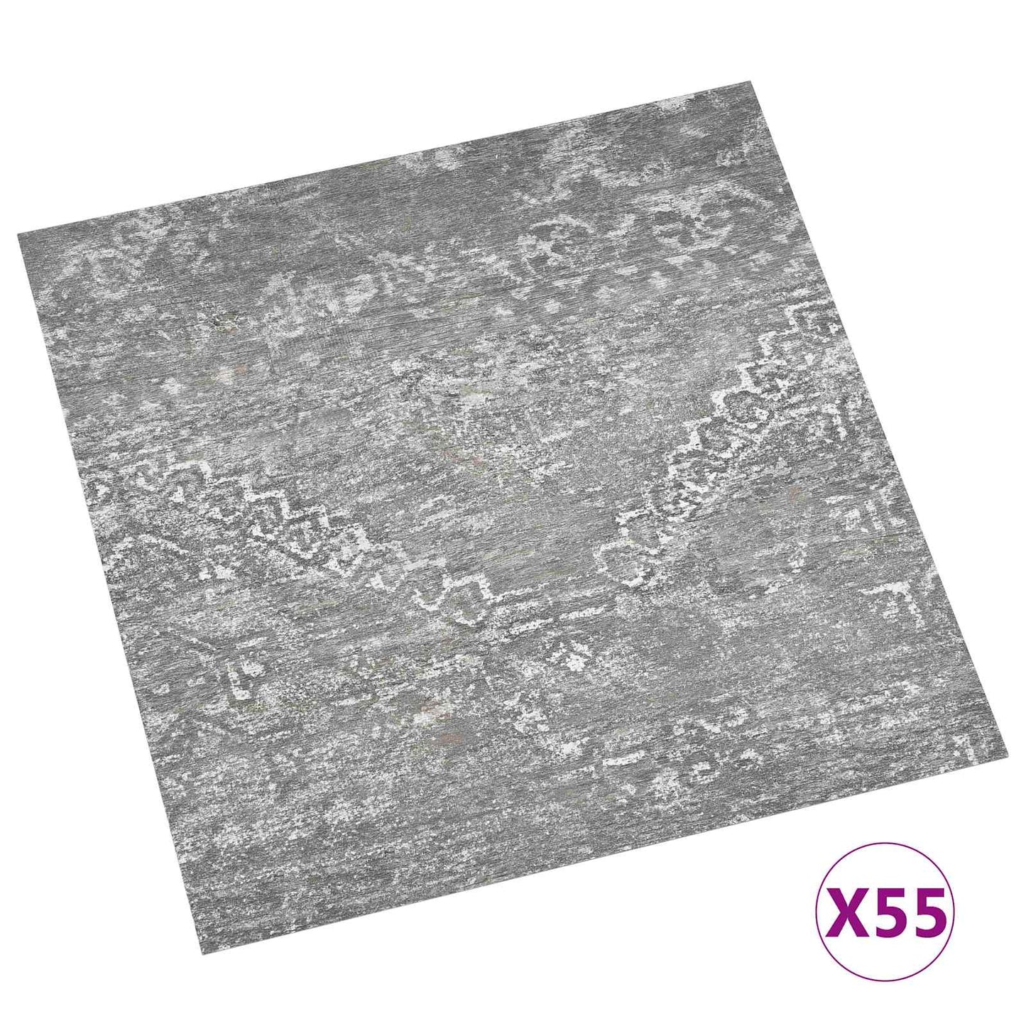 vidaXL Πλάκες Δαπέδου 55 pcs Σκυρόχρωμο Γκρι 5,11 τ.μ. PVC