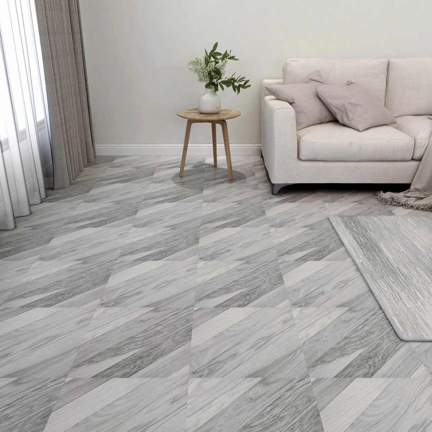 vidaXL Πλάκες Δαπέδου 55 pcs Γκρι 5,11 τ.μ. PVC