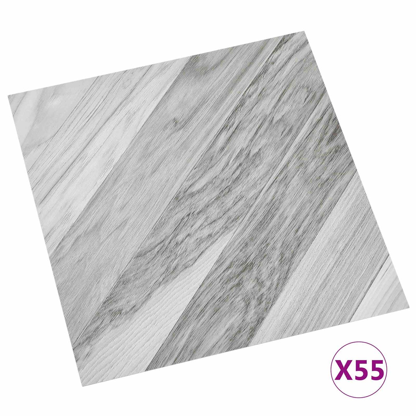 vidaXL Πλάκες Δαπέδου 55 pcs Γκρι 5,11 τ.μ. PVC