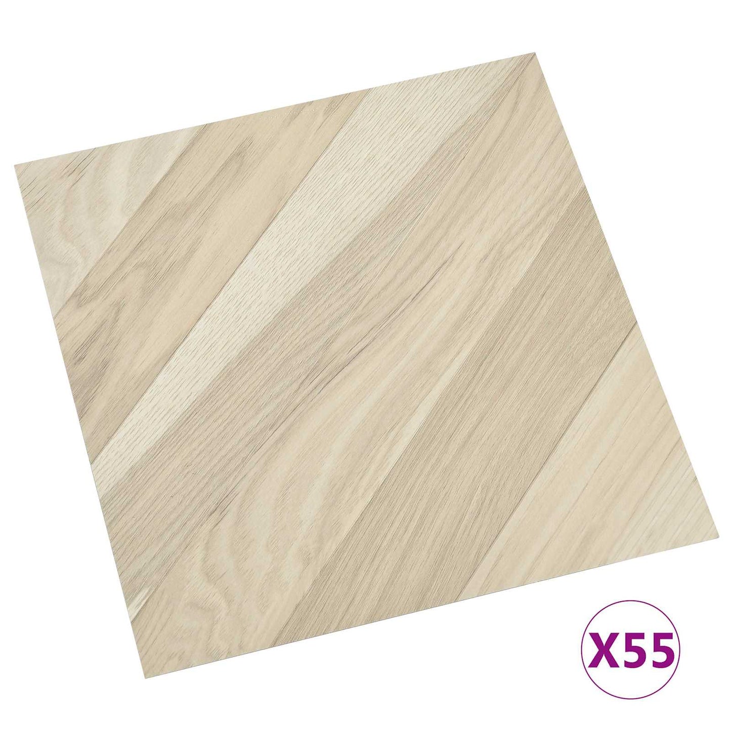 vidaXL Πλάκες Δαπέδου 55 pcs Μπεζ 5,11 τ.μ. PVC