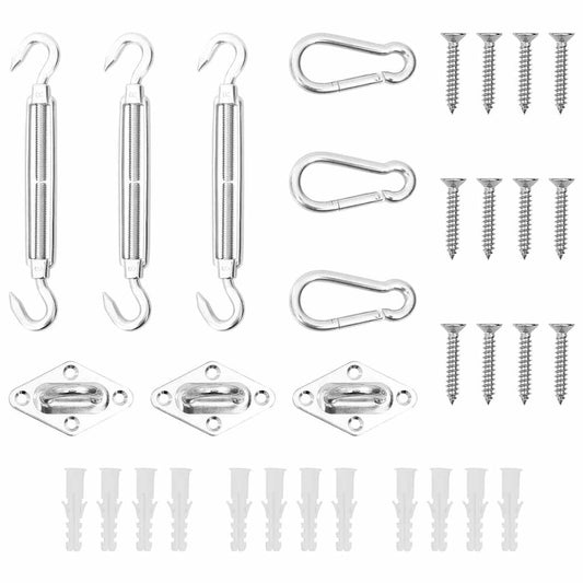 vidaXL Σετ Τοποθέτησης Πανιού Σκίασης 9 Τεμαχίων από Ανοξείδωτο Ατσάλι