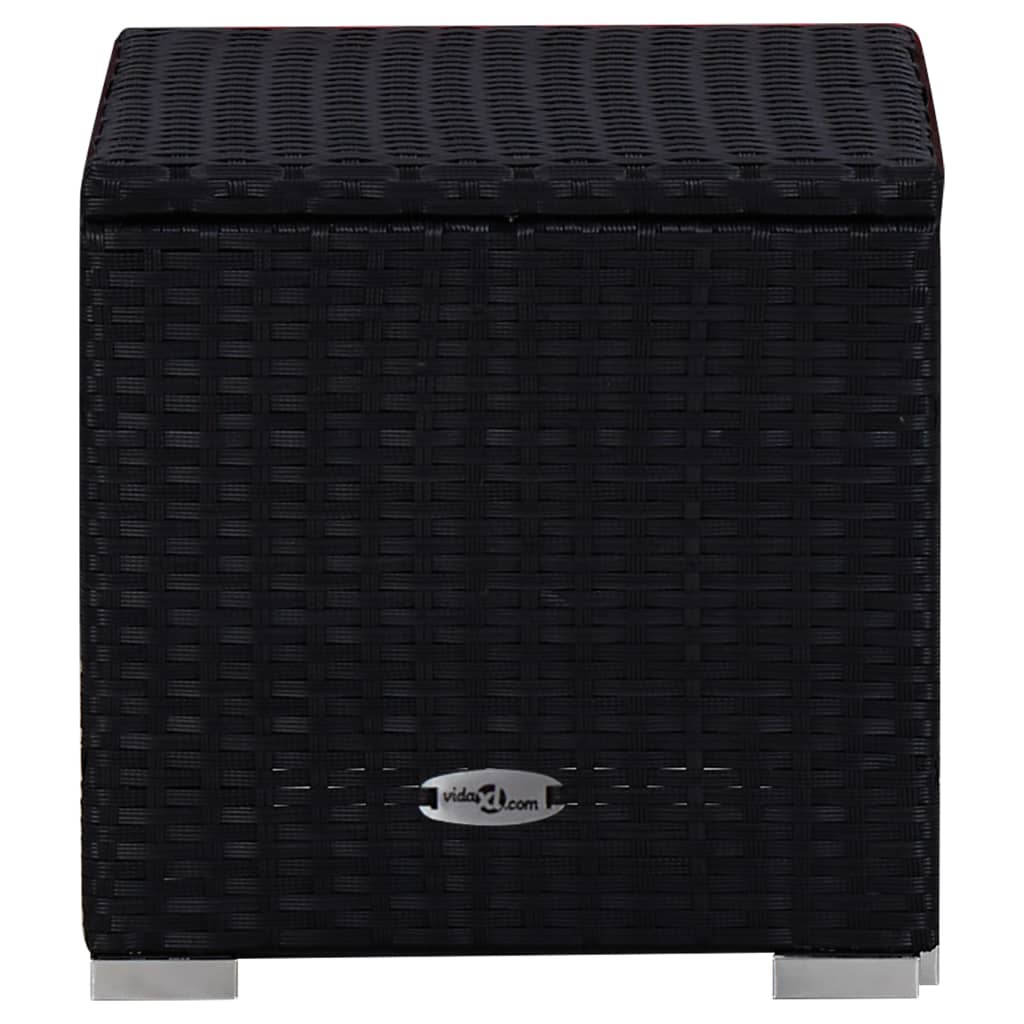 vidaXL Ξαπλώστρα Μπλε από Συνθετικό Ρατάν με Μαξιλάρι & Τραπεζάκι