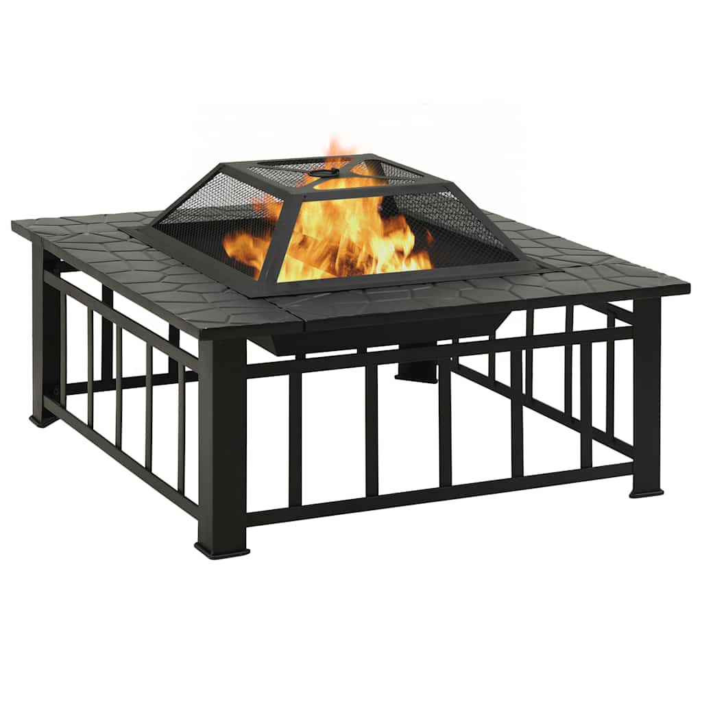 vidaXL Τζάκι Εξωτερικού Χώρου XXL 81x81x47 εκ. Ατσάλινο με Σκαλιστήρι