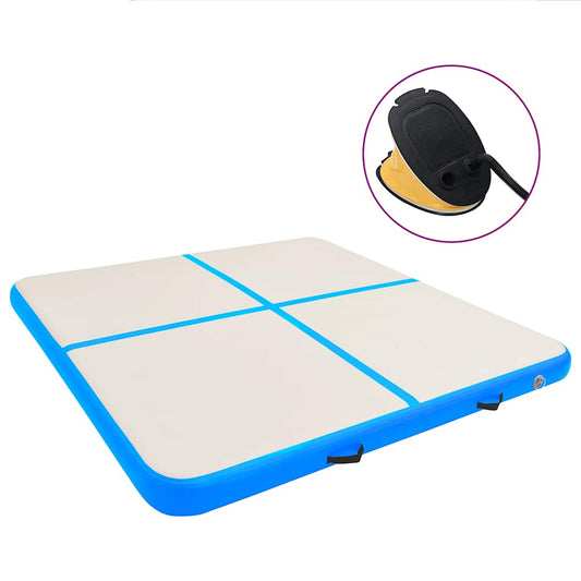 vidaXL Στρώμα Ενόργανης Φουσκωτό Μπλε 200 x 200 x 10 εκ. PVC με Τρόμπα