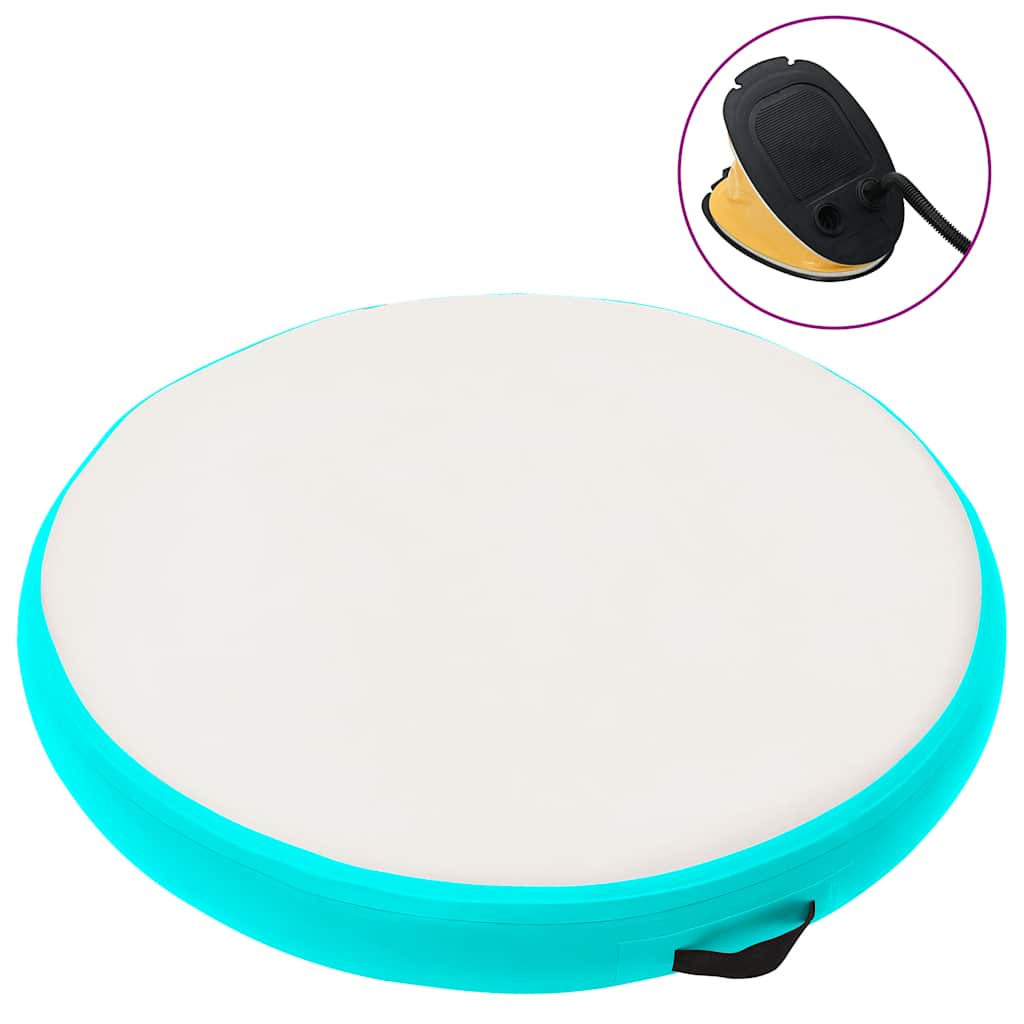 vidaXL Στρώμα Γυμναστικής Φουσκωτό Πράσινο 100x100x15 εκ. PVC & Τρόμπα
