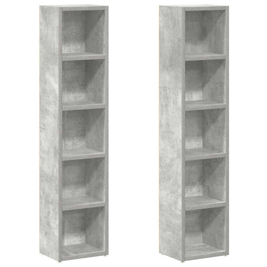 vidaXL Έπιπλα CD 2 τεμ. Γκρι Σκυροδέματος 21x16x93,5 εκ. Μοριοσανίδα