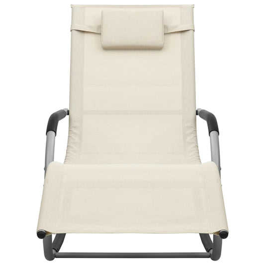 vidaXL Ξαπλώστρα Κρεμ / Γκρι από Textilene