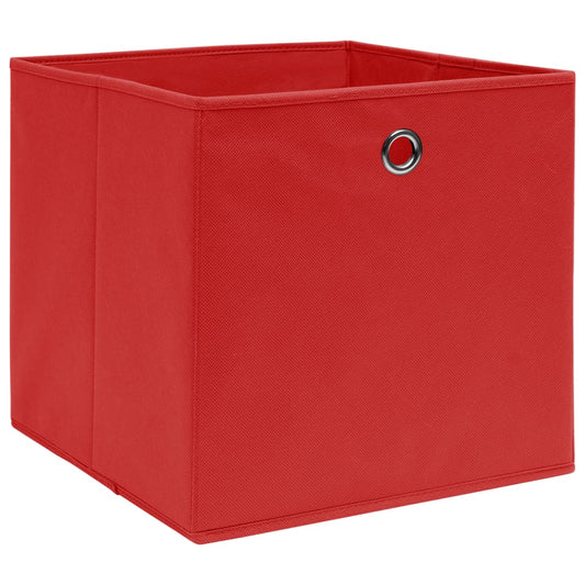 vidaXL Κουτιά Αποθήκευσης 10τεμ Κόκκινα 28x28x28εκ Ύφασμα Non-woven