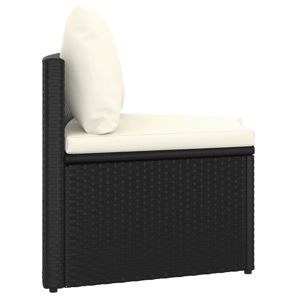 vidaXL Σετ Καναπέ Κήπου 2 Τεμαχίων Μαύρο Συνθετικό Ρατάν με Μαξιλάρια