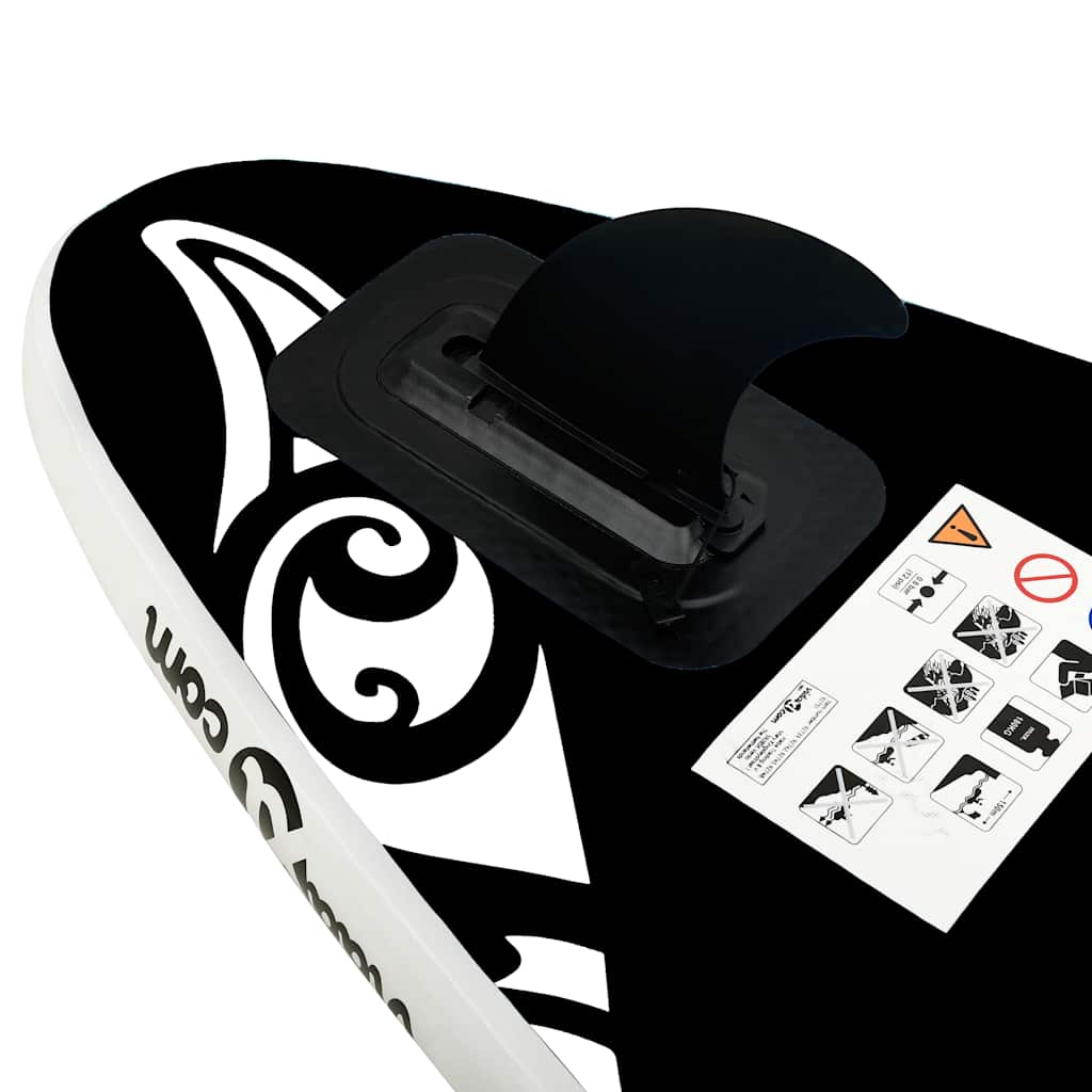 vidaXL Σανίδα SUP Φουσκωτή Σετ Μαύρη 305 x 76 x 15 εκ.