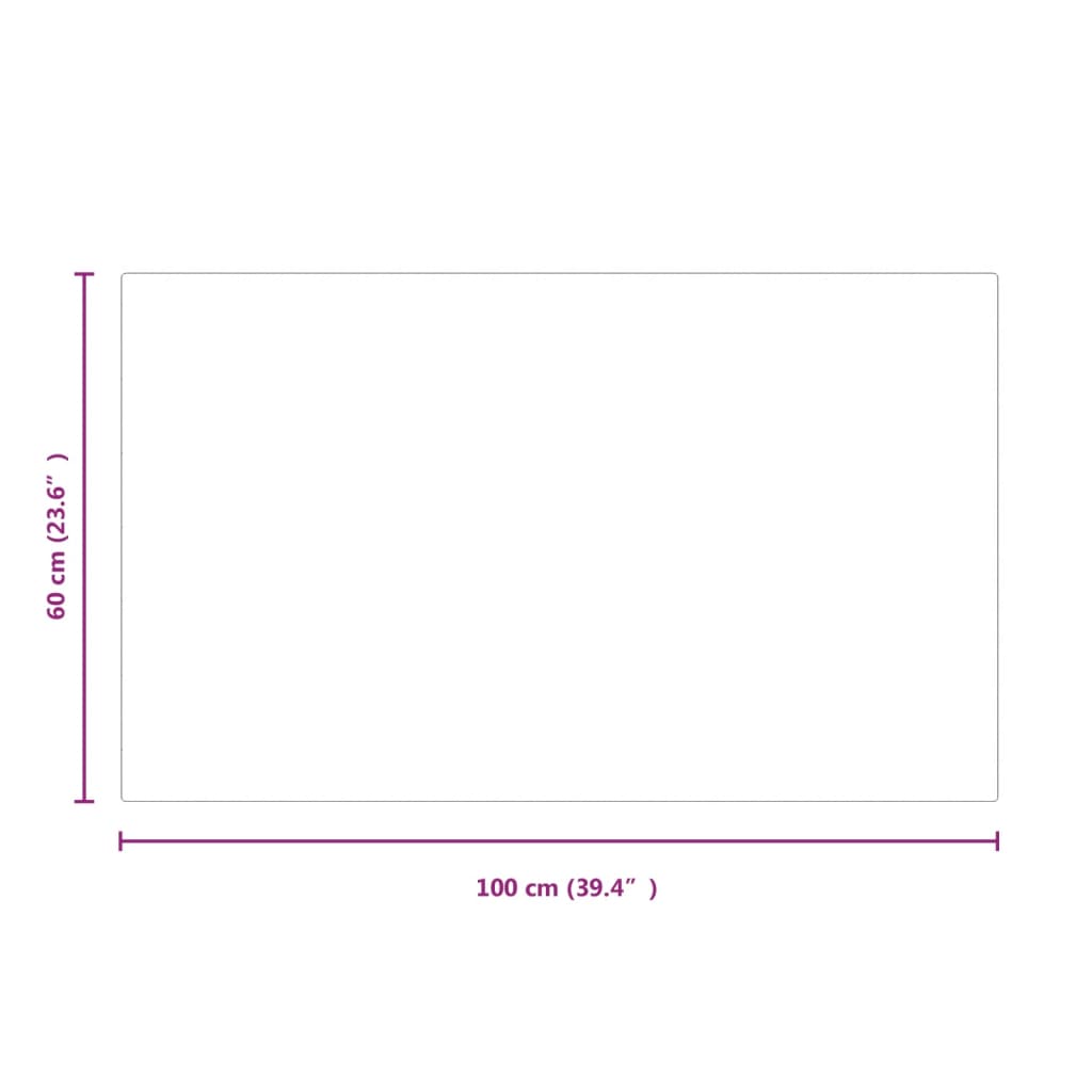 vidaXL Πλάκα Τζακιού Ορθογώνια 100 x 60 εκ. Γυάλινη